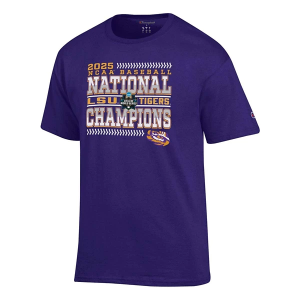 LSU Tigers Champion 2025 World Series Champions T-Shirt 2XLarge Purple