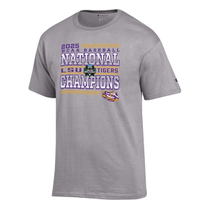 LSU Tigers Champion 2025 World Series Champions T-Shirt XLarge Grey