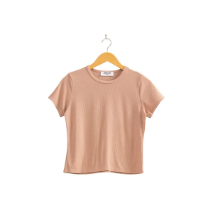 Women's Double Zero Fitted Crop Top Large Dark Taupe