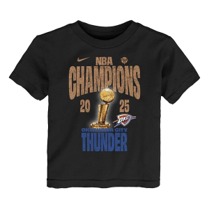 Toddler Oklahoma City Thunder 2025 Finals Champions Confetti Nike T-Shirt 3T Black