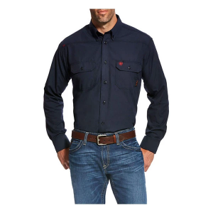 Men's Ariat FR Featherlight Long Sleeve Button Up Shirt Large Tall Navy