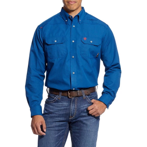 Men's Ariat FR Featherlight Long Sleeve Button Up Shirt 2XLarge Tall Royal
