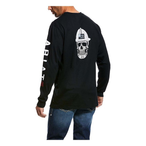 Men's Ariat FR Roughneck Skull Logo Long Sleeve T-Shirt Medium Black