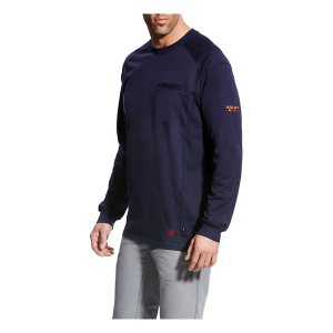 Men's Ariat FR Air Crew Long Sleeve T-Shirt Large Navy