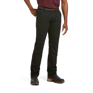 Men's Ariat Rebar M4 Low Rise DuraStretch Made Tough Double Front Stackable Straight Work Chino Pants 36 Black