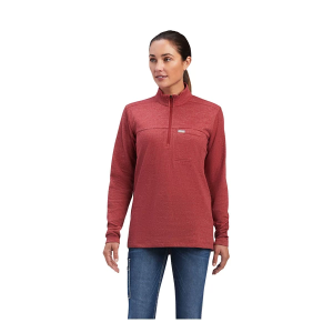 Women's Ariat Rebar Foundation 1/4 Zip Pullover 1X Rosewood