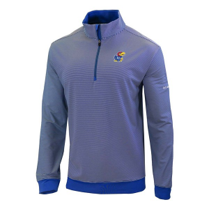 Kansas Jayhawks Columbia Even Lie 1/4 Zip 2XLarge Azul