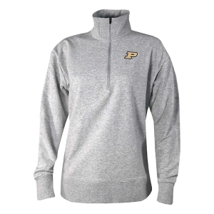 Purdue Boilermakers Columbia Women's Birchwood Hills 1/4 Zip Small Heather Cool Grey