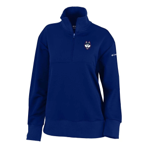 Connecticut Huskies Columbia Women's Birchwood Hills 1/4 Zip Large Collegiate Navy