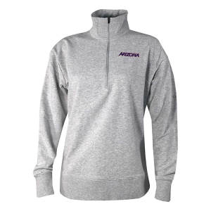 Arizona Wildcats Columbia Women's Birchwood Hills Alternate Logo 1/4 Zip Medium Heather Cool Grey