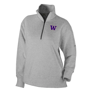 Washington Huskies Columbia Women's Birchwood Hills 1/4 Zip 2XLarge Heather Cool Grey