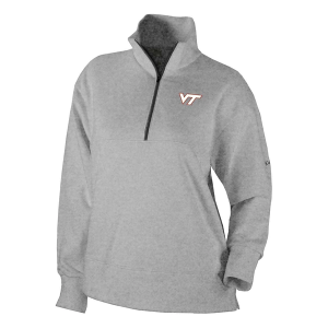 Virginia Tech Hokies Columbia Women's Birchwood Hills 1/4 Zip Small Heather Cool Grey