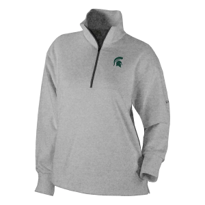 Michigan State Spartans Columbia Women's Birchwood Hills 1/4 Zip XLarge Heathered Cool Grey