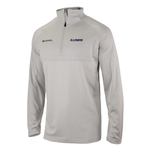 Illinois Fighting Illini Columbia Rockin' It Alternate Logo 1/4 Zip Medium Nimbus Grey