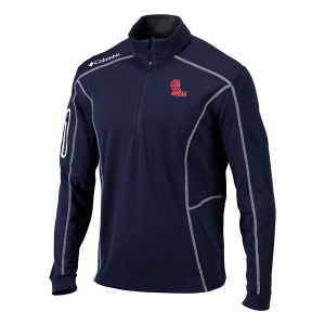 Mississippi Rebels Columbia Shotgun 1/4 Zip Large Collegiate Navy
