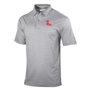 Mississippi Rebels Columbia Golden Hills Polo Medium Cool Grey