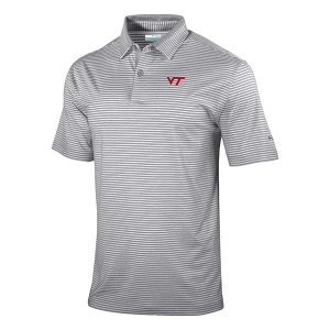 Virginia Tech Hokies Columbia Golden Hills Polo Large Cool Grey