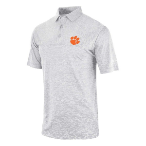 Clemson Tigers Columbia Women's Heading Out Polo Small Cool Grey