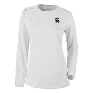Michigan State Spartans Columbia Women's Shotgun T-Shirt Medium White