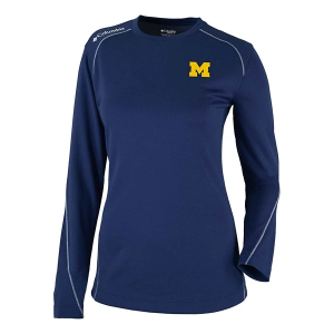 Michigan Wolverines Columbia Women's Shotgun T-Shirt XLarge Collegiate Navy