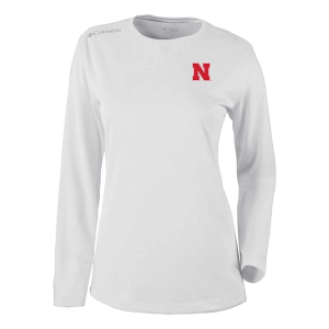 Nebraska Cornhuskers Columbia Women's Shotgun T-Shirt Small White