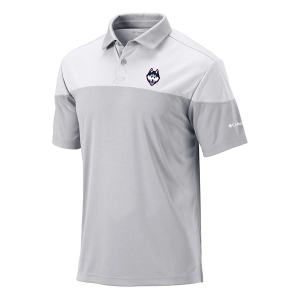 Connecticut Huskies Columbia Best Ball Polo Medium Cool Grey