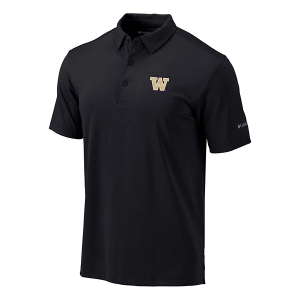 Washington Huskies Columbia Drive Polo Medium Black