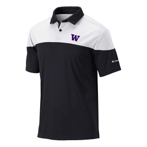 Washington Huskies Columbia Best Ball Polo Medium Black