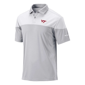 Virginia Tech Hokies Columbia Best Ball Polo Small Cool Grey