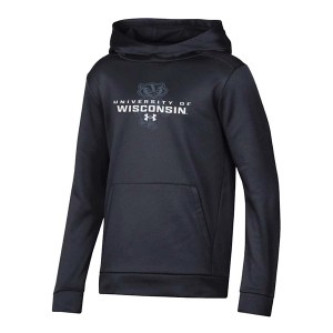 Wisconsin Badgers Under Armour Kids Hoodie XLarge Black