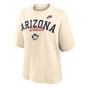Arizona Wildcats Nike Women's Boxy Legacy T-Shirt Small Natural