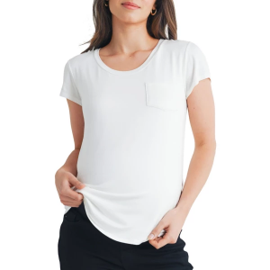 Women's Hello Miz Nursing Friendly Pocket T-Shirt XLarge Ivory