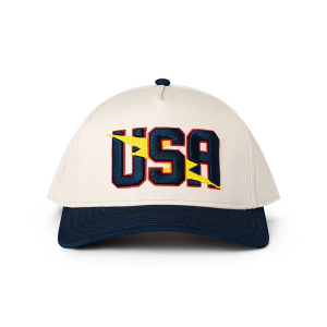 Men's Burlebo USA Lightning Hunting Adjustable Hat One Size Cream Navy