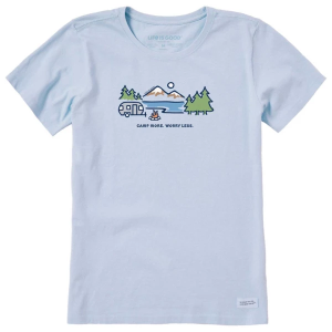 Women's Life is Good Camp More Lakeside Camper T-Shirt 2XLarge Glacier Blue