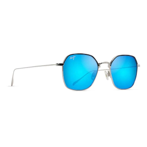 Men's Maui Jim Moon Doggy Polarized Sunglasses Matte Silver/Blue Hawaii