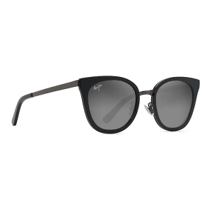 Men's Maui Jim Wood Rose Polarized Sunglasses Black Gloss with Dark Gunmetal