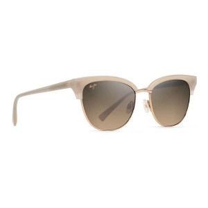Men's Maui Jim Lokelani Polarized Sunglasses Milky Almond With Gold/HCL Bronze