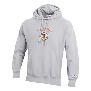Illinois Fighting Illini Champion Hoodie Large Silver