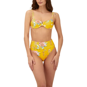 Women's Malai Florlish My Coral Swim Bikini Top Contemporary Medium Yellow/Floral