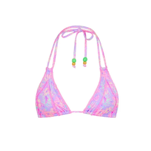 Women's Kulani Kinis Decorative Panel Halter Swim Bikini Top Juniors Medium Lilac Love