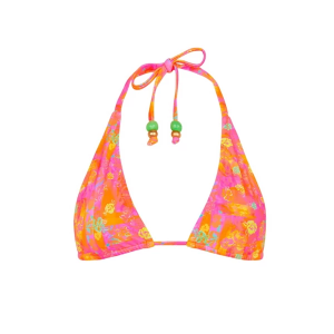 Women's Kulani Kinis Classic Tie Halter Swim Bikini Top Juniors Small Sunrise Kiss