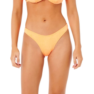 Women's Rip Curl Dusk Textured Hi Leg Cheeky Swim Bottoms Juniors Large Electric Peach