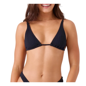 Women's Roxy Haleiwa Built Up Triangle Swim Bikini Top Juniors Medium Anthracite