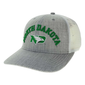 North Dakota Fighting Hawks Legacy Bridge Adjustable Hat One Size Grey Heather/White
