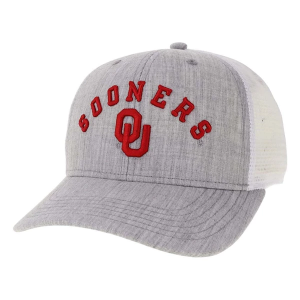 Oklahoma Sooners Legacy Bridge Adjustable Hat One Size Grey Heather/White