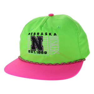 Nebraska Cornhuskers Legacy Chill Box Adjustable Hat One Size Green/Pink