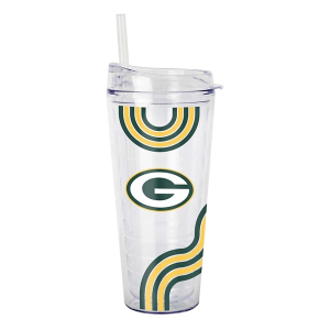 Logo Brands Green Bay Packers 22oz. Waves Double Wall Clear Tumbler