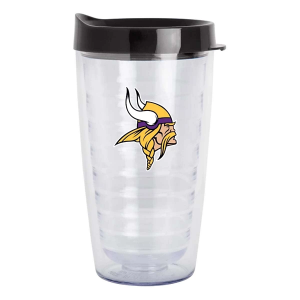 Logo Brands Minnesota Vikings 16oz. Flipside Double Wall Clear Tumbler