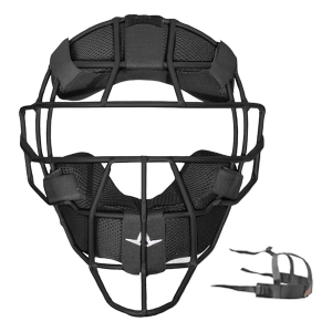 All-Star S7 AXIS Magnesium Matte Black Umpire Face Mask w/ LUC Pads
