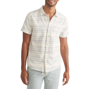 Men's Marine Layer Classic Stretch Selvage Button Up Shirt 2XLarge White Stripe